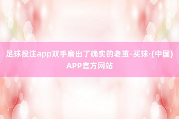 足球投注app双手磨出了确实的老茧-买球·(中国)APP官方网站