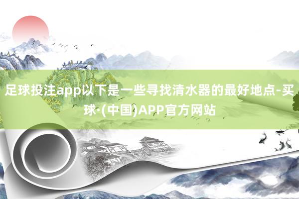 足球投注app以下是一些寻找清水器的最好地点-买球·(中国)APP官方网站